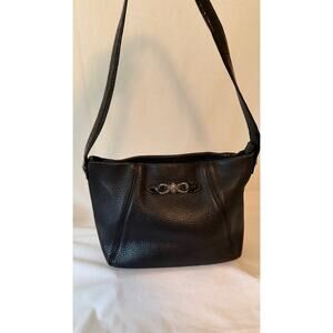 Brighton black crossbody bag red lining leather